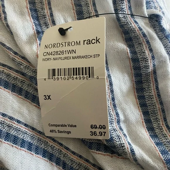 NWT Caslon Striped Tiered Midi Dress, size 3X - Picture 5 of 8